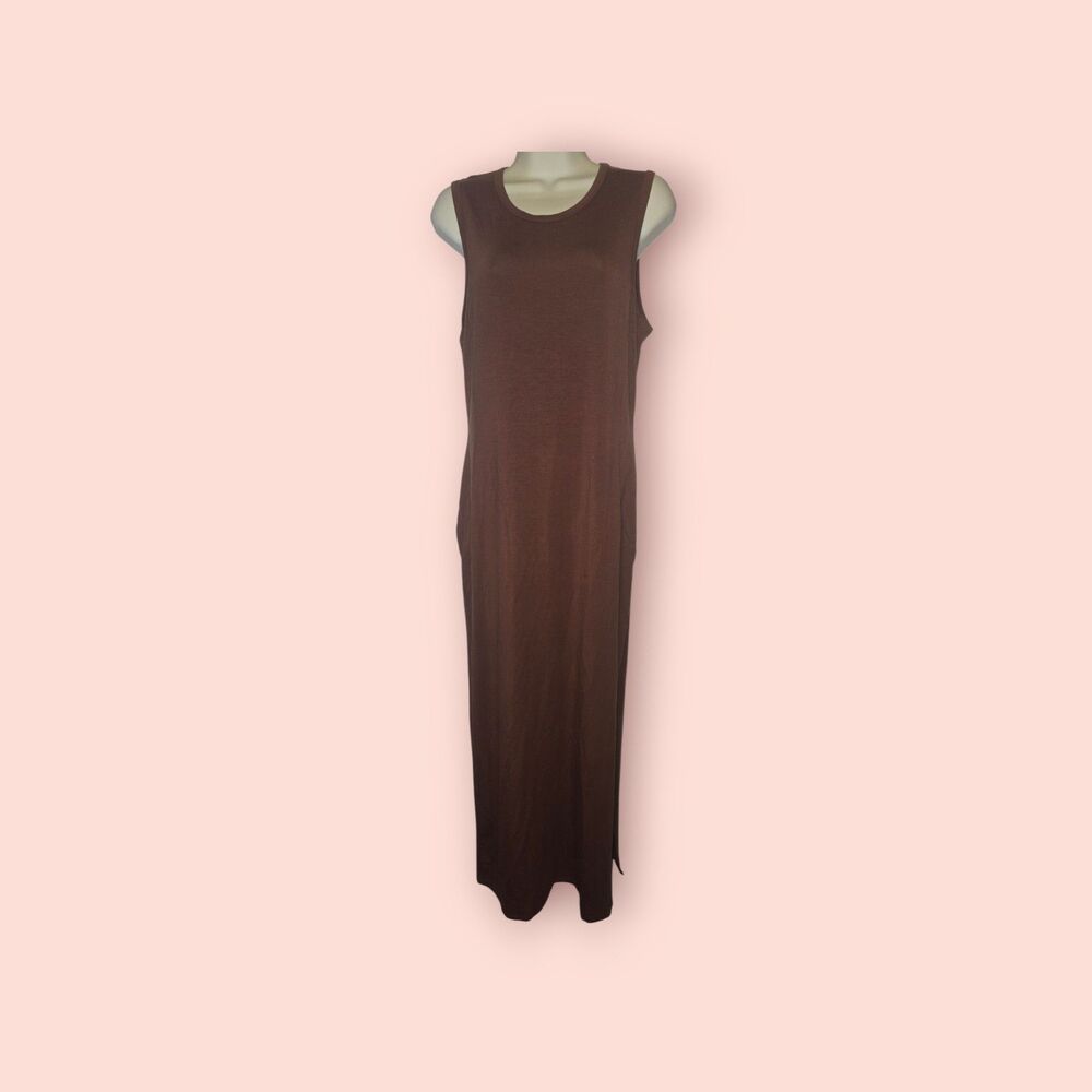 Quince Chocolate Brown Sleeveless Midi Tank Dress